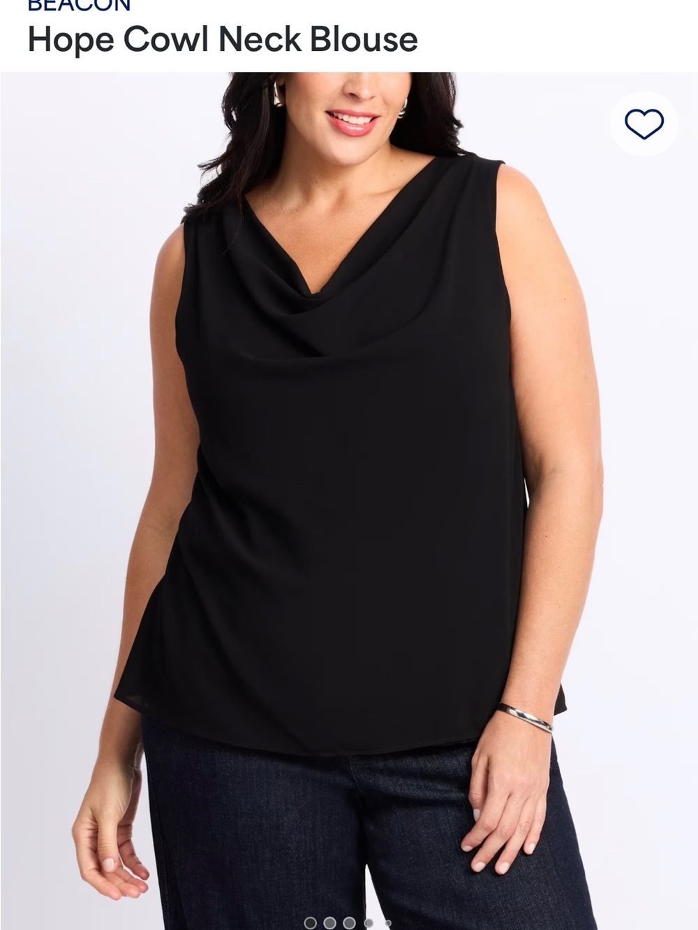 Beacon Sleeveless Cowl Neck Camisole - Black
